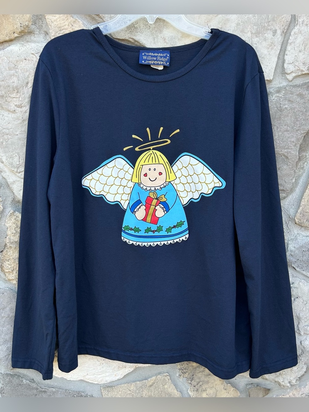 Vintage Christmas Tshirt Size XL Angel Holiday Teacher Librarian Church USA Made
